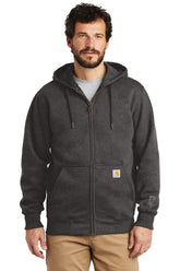 Carhartt® Rain Defender® Paxton Heavyweight Hooded Zip-Front Sweatshirt - Carbon Heather - S